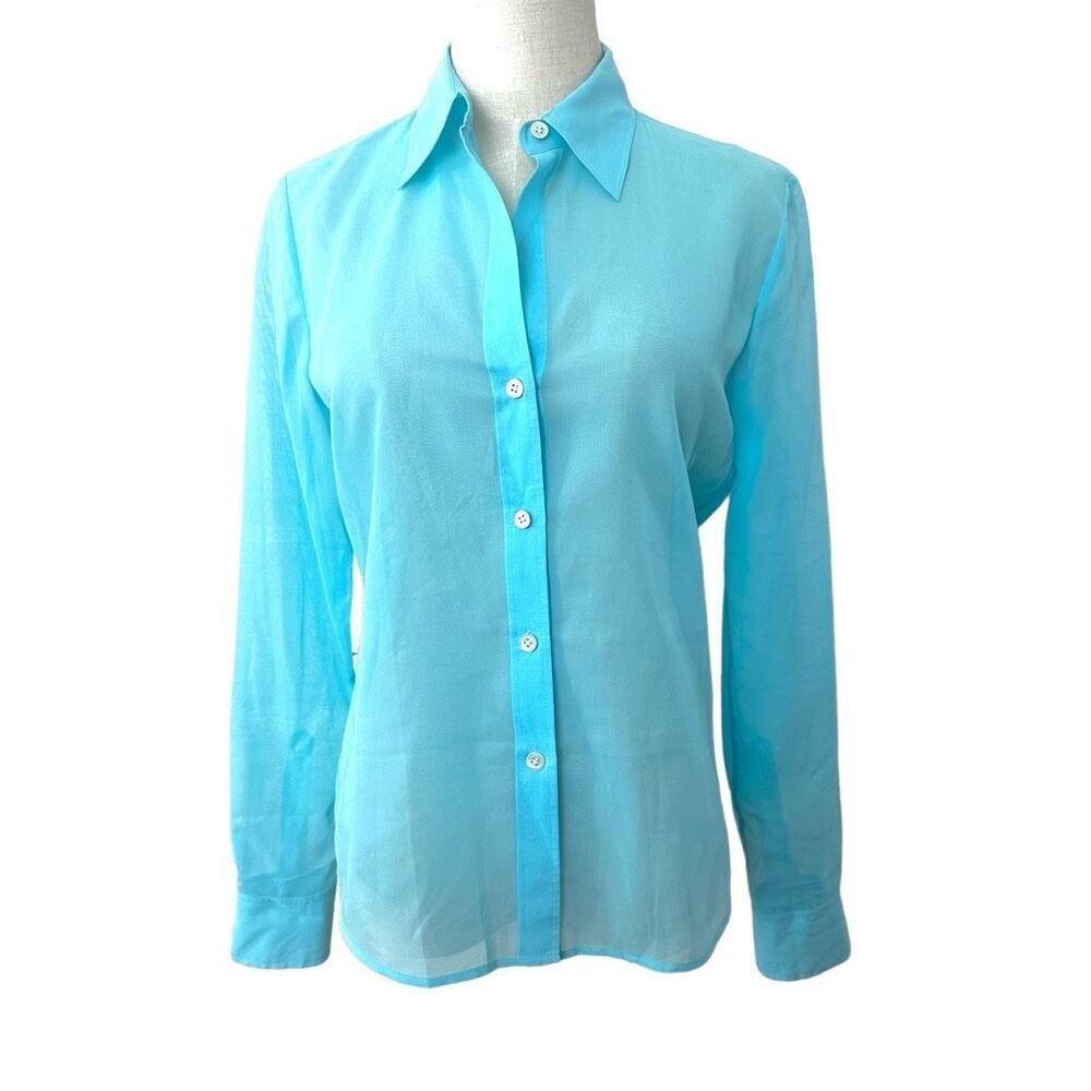 Theory blue button down shirt